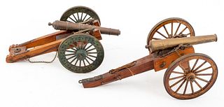 Malcolm Browne Model of Brass & Wood Canons, 2