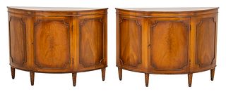 Neoclassical Style Demilune Cabinets, Pair