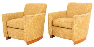 Donghia Style Upholstered Club Chairs, 2