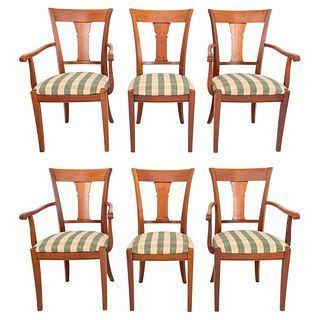 French Country Style Fruitwood Chairs, 6