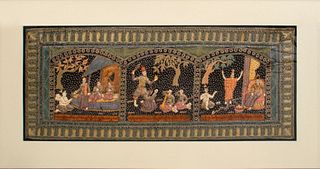 Burmese Gem-Set Needlework 'Kalaga' Tapestry