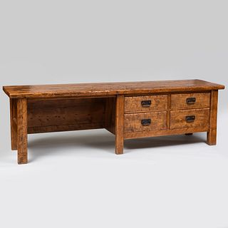 Continental Provincial Pine and Cherry Writing Table