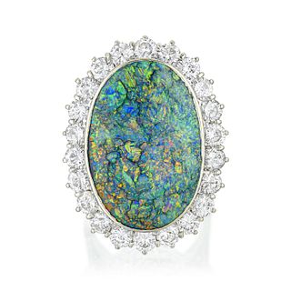 Opal and Diamond Ring, GIA Certified