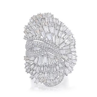 Diamond Tulle Cocktail Ring