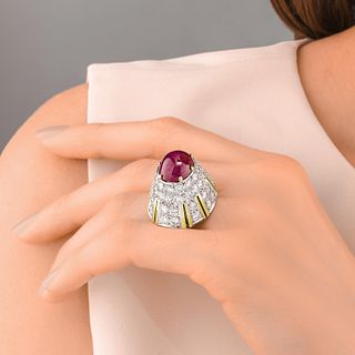 Ruby and Diamond Ring, GIA Certified