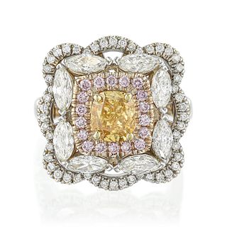 Fancy Intense Yellow Orange Diamond Ring, GIA Certified