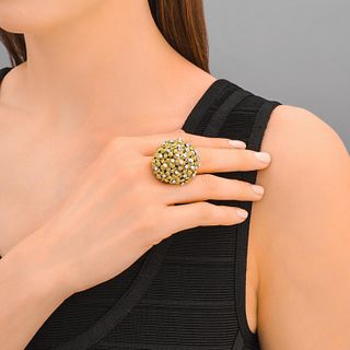Diamond and Gold Dome Ring
