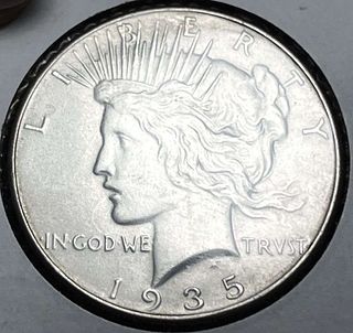 1935 Peace Silver Dollar AU58