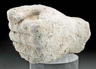 Exhibited Egyptian Limestone Sculptor's Model of Fist