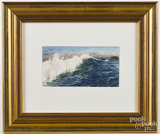 Watercolor, titled Over the Wavy, by Janet Lagassee, 3 1/4'' x 6 1/4''