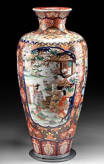 Huge 19th C. Japanese Imari Vase - Garden Scenes