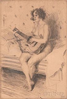 Anders Zorn (Swedish, 1860-1920)      The Guitar-player