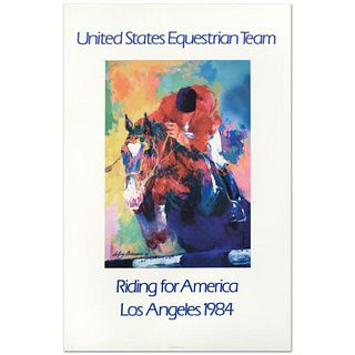 Leroy Neiman (1921-2012), "United States Equestrian Team/Riding for America/Los Angeles 1984" Fine Art Poster.