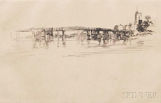 James Abbott McNeill Whistler (American, 1834-1903)      Little Putney Bridge