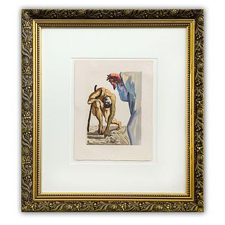 Salvador Dali- Wood Engraving in Color "Purgatory 7"