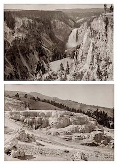 Attributed to Frank Jay Haynes (American, 1853-1921)      Twenty-nine Views of Yellowstone, including Old Faithful and Mammot