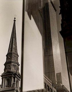Sherril Schell (American, 1877-1964)      Window Reflection, Brick Presbyterian Church and Empire State Building