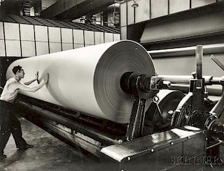 Margaret Bourke-White (American, 1904-1971)      Dry End of Paper Machine, Union Bag & Paper Co., Savannah, Georgia