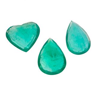 Collection of Three Unmounted Emeralds