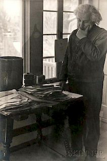 Lotte Jacobi (American, 1896-1990)      Albert Einstein at Home in Princeton, New Jersey