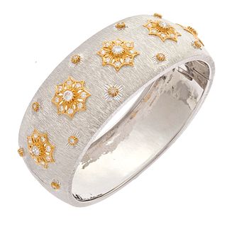 Diamond, 18k White and Yellow Gold Bracelet