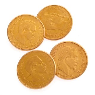 Pair of Napoleon III Coin, 18k Yellow Gold Cufflinks
