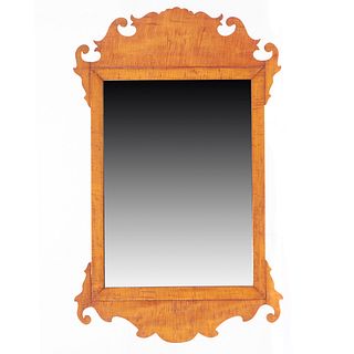 Chippendale Tiger Maple Mirror