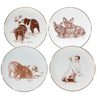 Laurelwood Bahama Bulldog Porcelain Cabinet Plates