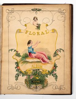 The Floral Album--Mid 19th Century Manuscript Memory/Autograph Book, With Hand Colored Flower Plates