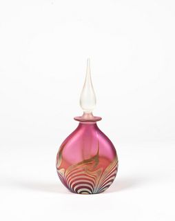A Steven Correia Feathers Pink Perfume Bottle