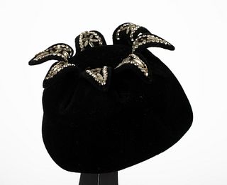 Vintage Model Otto Lucas Black Velvet Hat