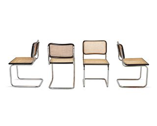 Marcel Breuer (1902-1981), Four Cesca side chairs, circa 1970s-1980s, Each: 31" H x 18.25" W x 18" D