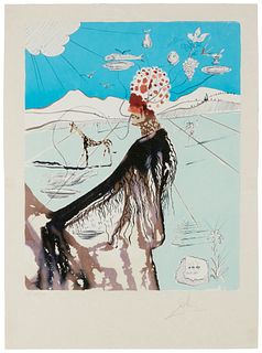 Salvador Dali (1904-1989), "The Earth Goddess," 1980, Lithograph in colors on Japon Nacre paper, Image: 22.5" H x 18" W; Sheet: 29" H x 21.25" W
