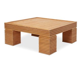 A postmodern fluted wood coffee table