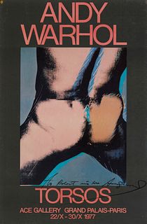 After Andy Warhol (1928n1987), "Torsos: Ace Gallery, Grand Palais, Paris," 1977, Offset lithograph in colors on paper, Sight: 58" H x 38" W