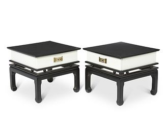 A pair of James Mont-style side tables