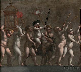 Italian School, 17th Century      The Triumph of Bacchus: Two Framed Canvases
