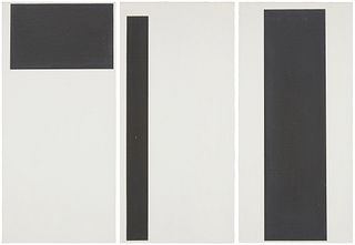 Jan Taylor (b. 20th century), Untitled #10; Untitled #7; and Untitled #8, each circa 1987, Each oil and lead on linen over panel, Overall of each: 38"