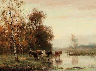 Cornelis Verschuur (Dutch, 1888-1966)      Cattle Watering