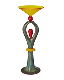 Kent Kahlen (b. 20th century), "Green Martini," 1998, Glass, 18.25" H X 6.875" Dia.
