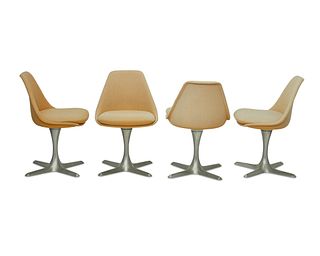 Maurice Burke (1921-2013), Four space age "Star" dining chairs for Arkana, circa 1960s, Each: 31.25" H x 20.5" W x 14.5" D