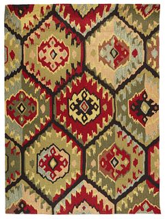 A KAS "Olive Southwest" hooked rug