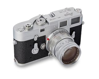 A Leica M3 single-stroke 35 mm rangefinder camera