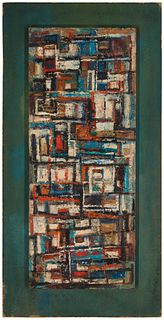 Benjamin E. Shute, (1905-1986), Abstract composition, 9.75" H x 24" W; Including support board: 15" H x 29.25" W