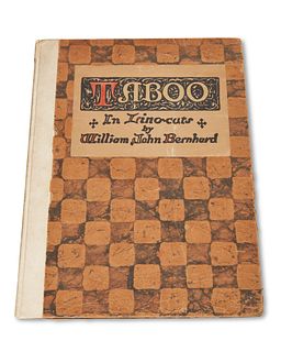 William John Bernhard (active 20th century), "Taboo in Linocuts," 1927, Hardcover book, 13" H x 9.75" W x 0.325" D