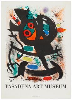 After Joan Miro (1893-1983), "Pasadena Art Museum" exhibition poster, 1969, Sheet: 31.5" H x 22.375" W