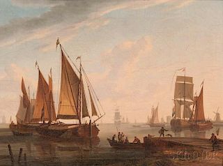 Frans Swagers (Dutch, 1756-1836)      Harbor Scene