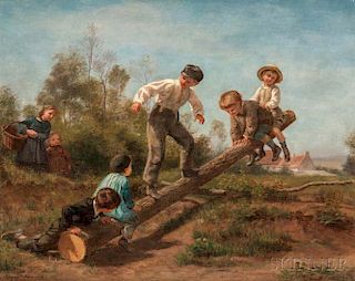 Charles Édouard Frère (French, 1837-1894)      The See-Saw