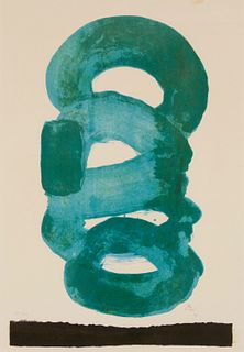 Kumi Sugai (1919-1996), "Le Vent Vert," 1964, Lithograph in colors on paper, Sight: 27.125" H x 19" W