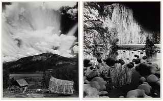 Robert Werling (b. 1946), Thunderstorm on the horizon, Gelatin silver print on paper, Image/Sheet: 19.5" H x 15" W, and Snowy mountainside, Gelatin si